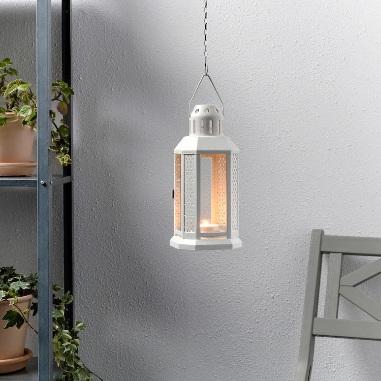 10 Pack White Metal Miners Lanterns - Rustic Wedding Decor, Home Party Lighting, Balcony & Deck Decoration - 21cm Tealight Candle Holder for Outdoor Events, Garden Parties & Romantic Ambiance