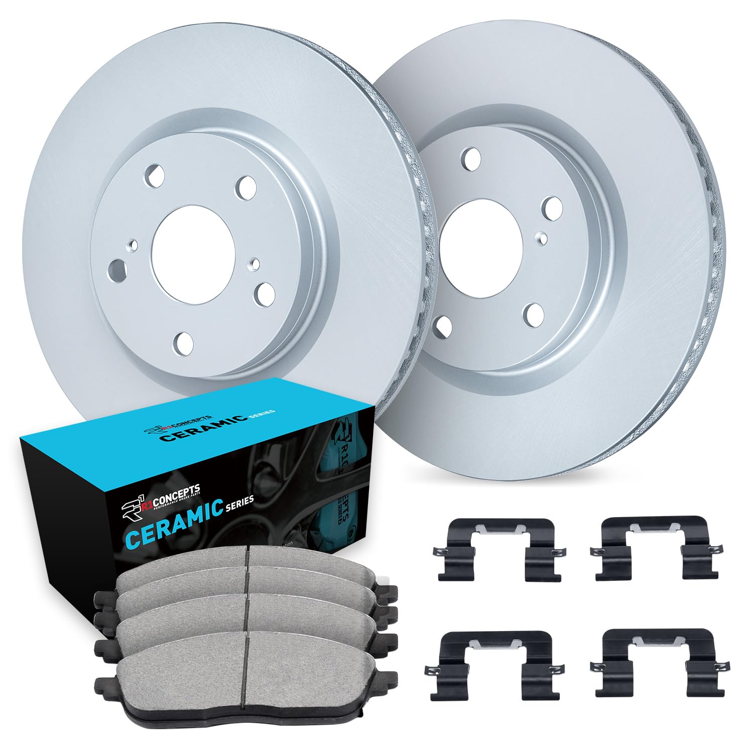 R1 Concepts Premium Front Brake Kit for 2005-2010 Honda Odyssey - Ceramic Brake Pads & Rotors with Hardware Kit | Smooth Stopping Power for City Driving & Highway Safety