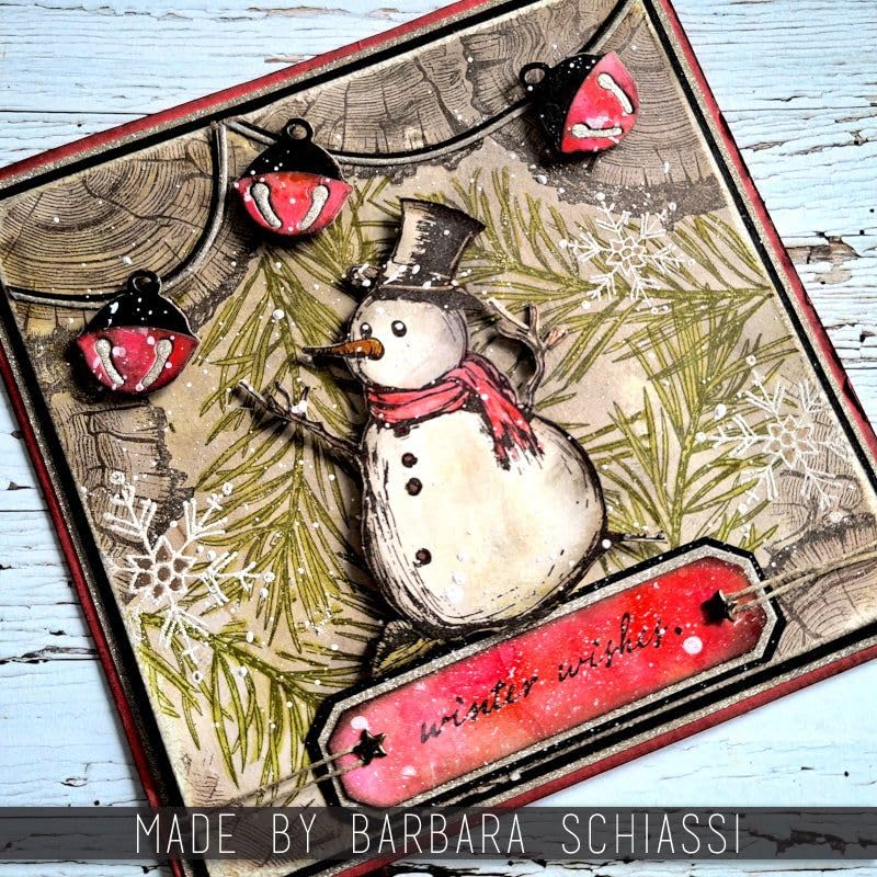 Tim Holtz Cling Stamps Mr. Frostie - CMS499 | Holiday & Winter Craft Rubber Stamps for Scrapbooking, Card Making & DIY Projects