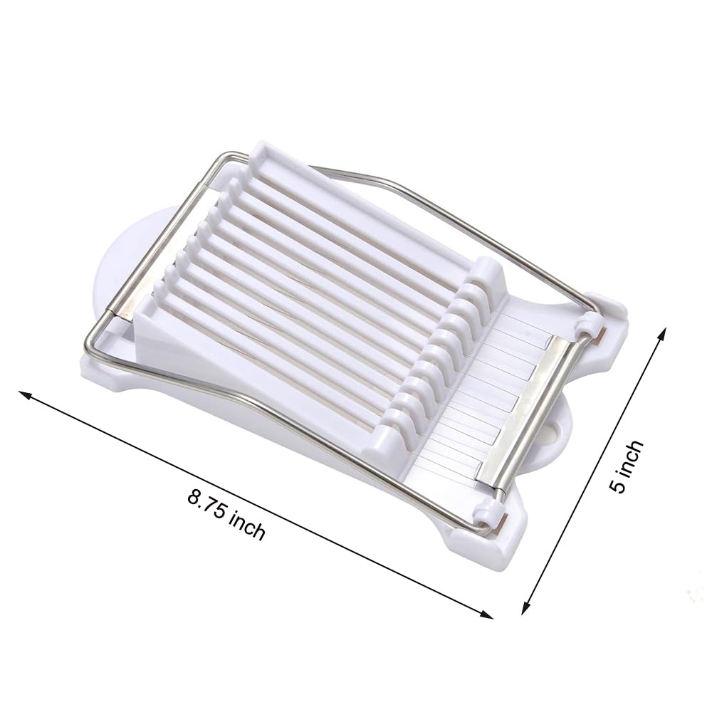 Premium Stainless Steel Wire Egg & Fruit Slicer - Perfect for Luncheon Meat, Onions, Strawberries, Avocado, Mango, Tomato, Banana & Tofu - Ideal for Meal Prep, Salad Making & Party Platters