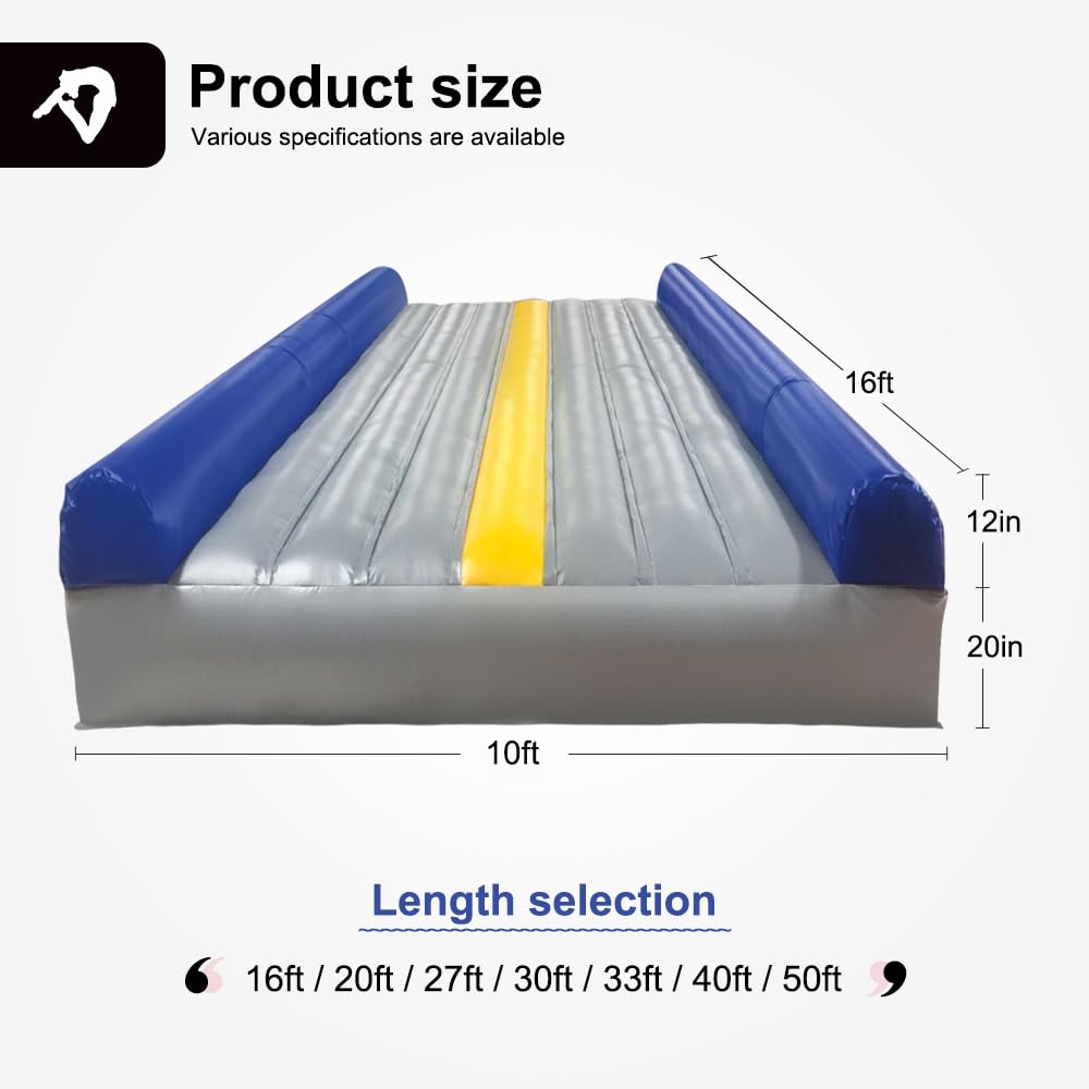 Inflatable Tumble Track for Gymnastics Training - Portable Air Floor Mat for Home & Gym Use - Perfect for Kids and Adults Tumbling Practice