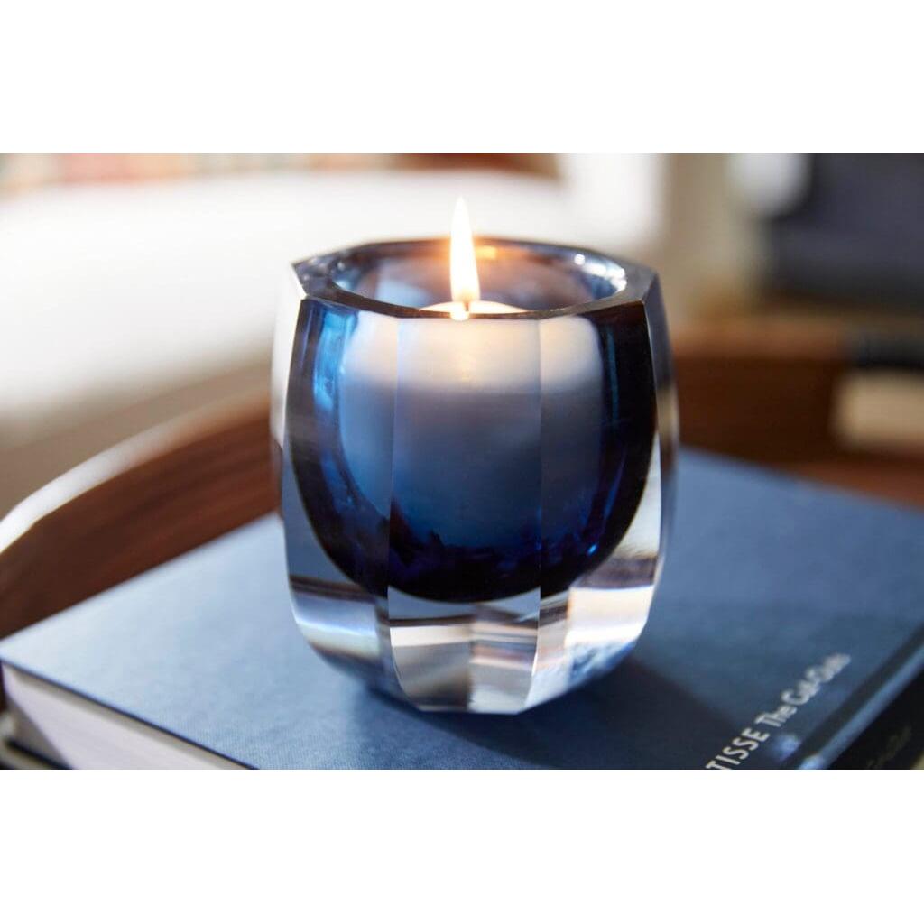 Cyan Design 11253 Azure Opulence Vase - Small Blue & Clear Glass Vase for Home Decor, Wedding Centerpieces, and Tabletop Display