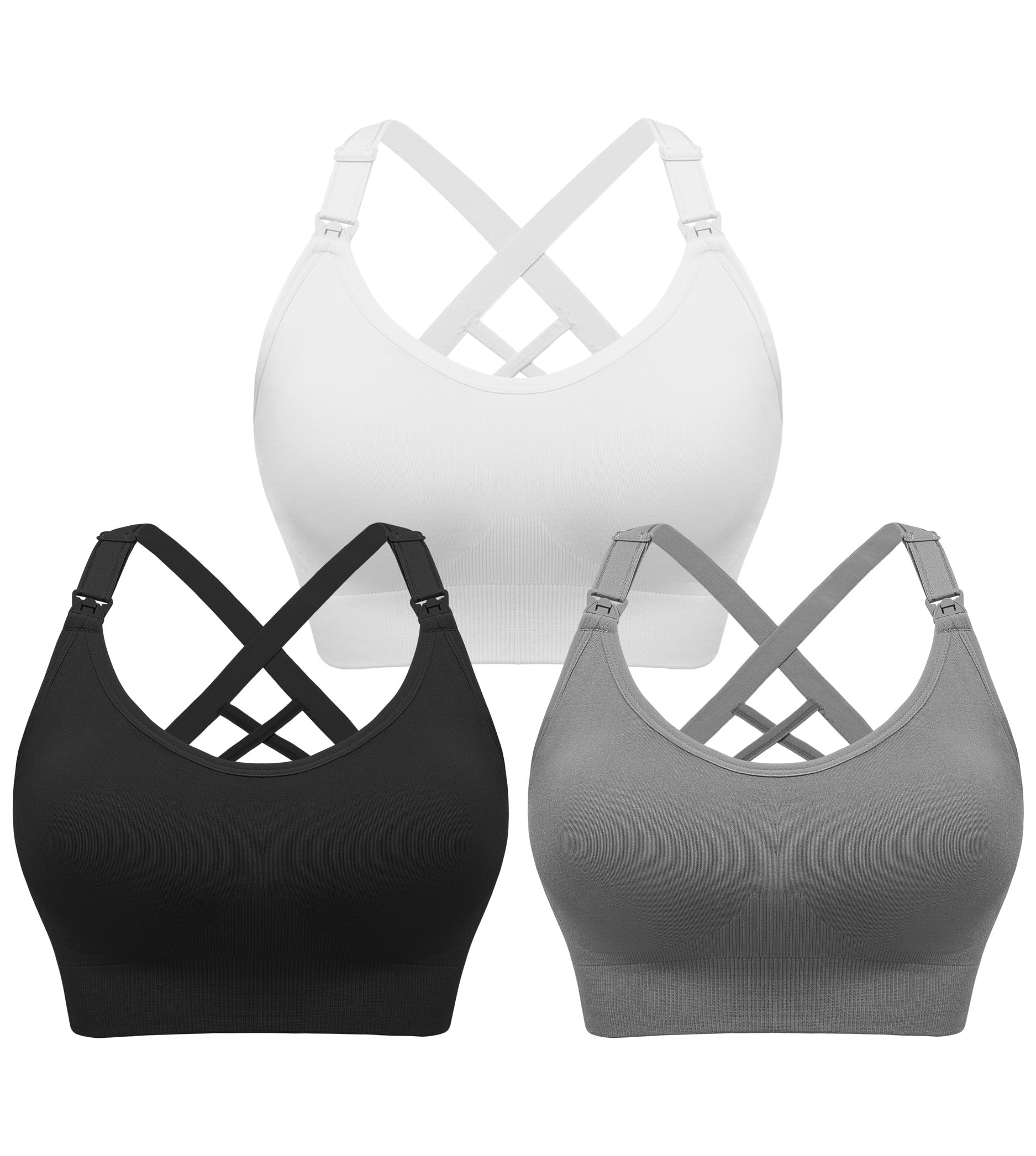Angelhood Seamless Nursing Sports Bra - Maternity & Yoga Support for Breastfeeding Moms