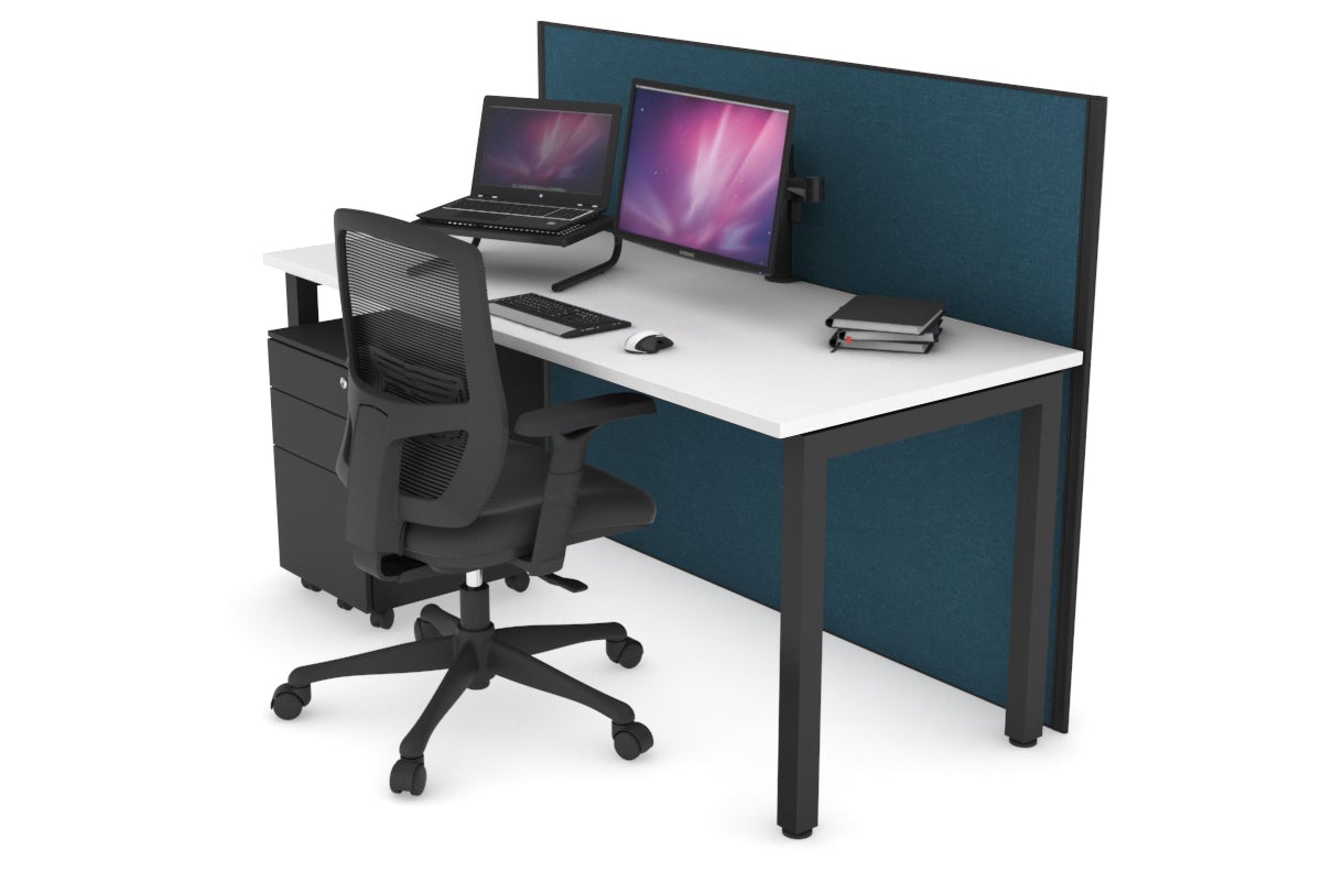 Horizon Quadro Square Legs Office Desk - 1400L x 700W Modern Workstation for Home & Office - Perfect for Remote Work, Study & Conference Rooms