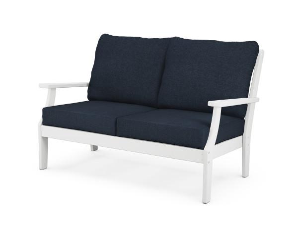 Polywood Braxton Deep Seating Settee - Outdoor Patio Furniture for Garden, Poolside & Backyard Relaxation