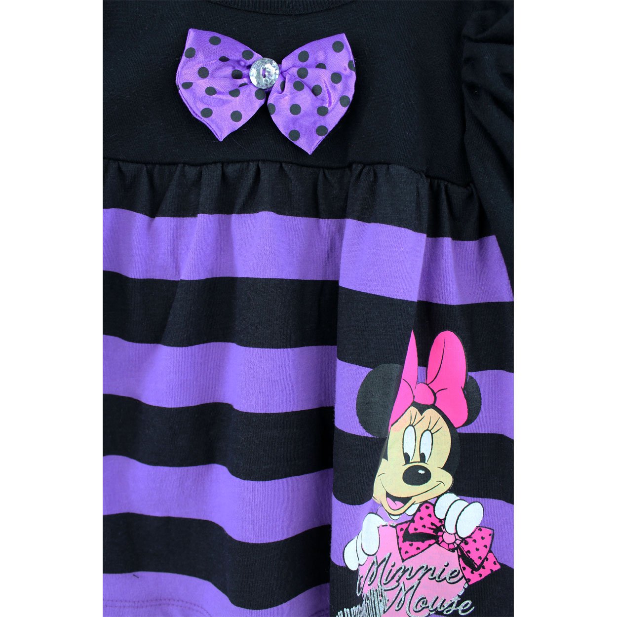 Disney Minnie Mouse Striped Dress for Girls - Cute & Comfortable Toddler Outfit for Parties, Holidays & Everyday Wear