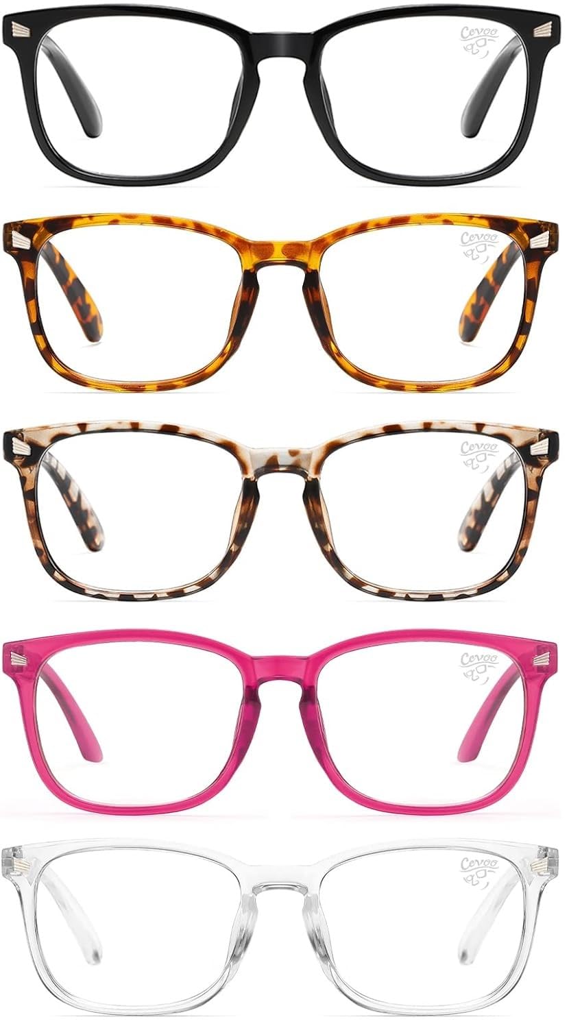 CCVOO 5-Pack Reading Glasses - Bifocal & Blue Light Blocking for Men/Women - Perfect for Office & Screen Use