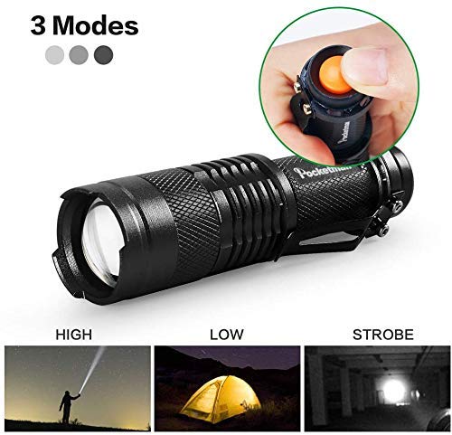 MODOAO Mini LED Flashlight with Green Red Blue Light - 3 Modes for Camping, Hiking, Night Vision, Fishing & Cycling | Compact & Bright for Outdoor Adventures, Emergency Kits & Nighttime Activities (Blue)