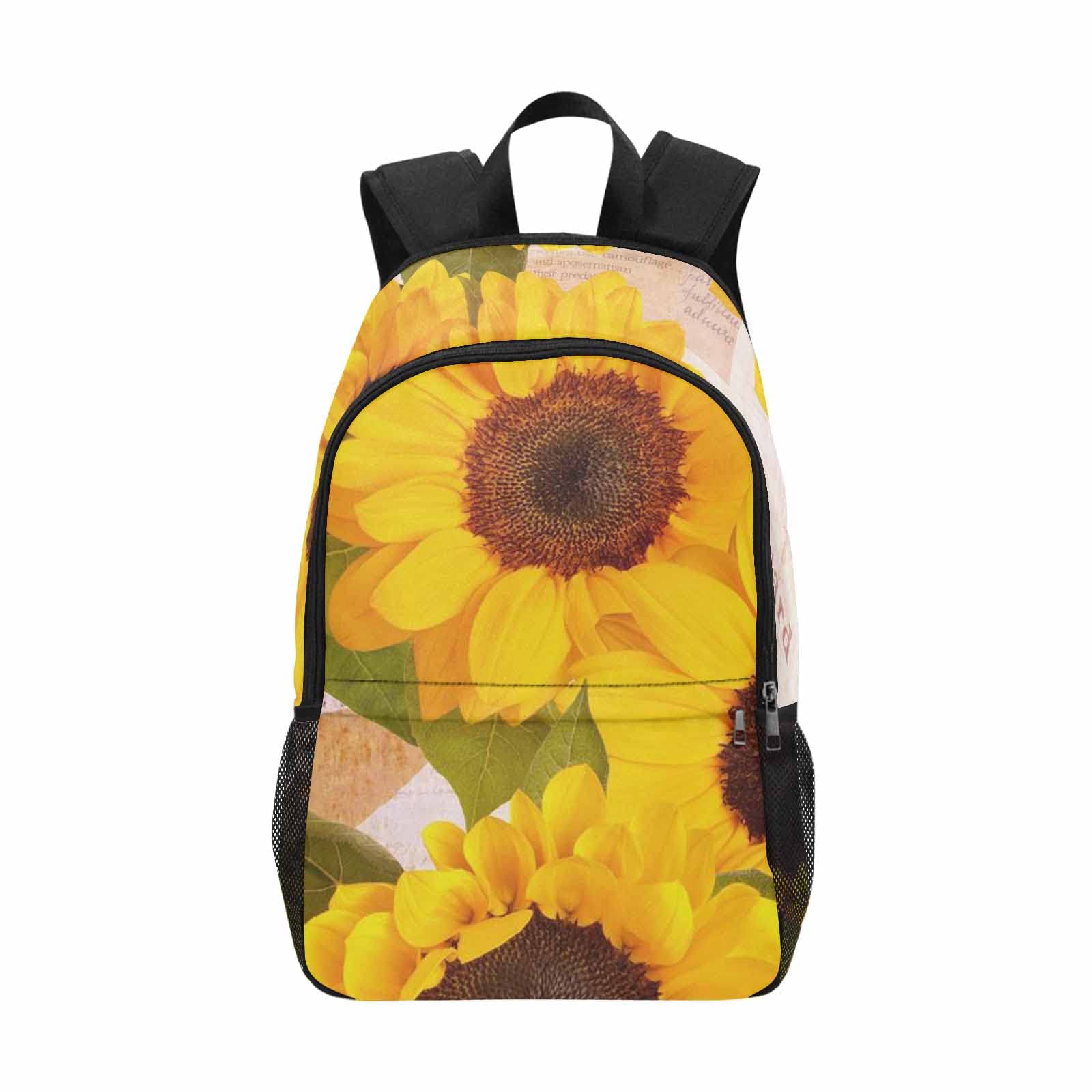 **Sunflower Print Lightweight Travel Backpack for Men & Women - Casual Daypack for Hiking, School & Daily Use**
