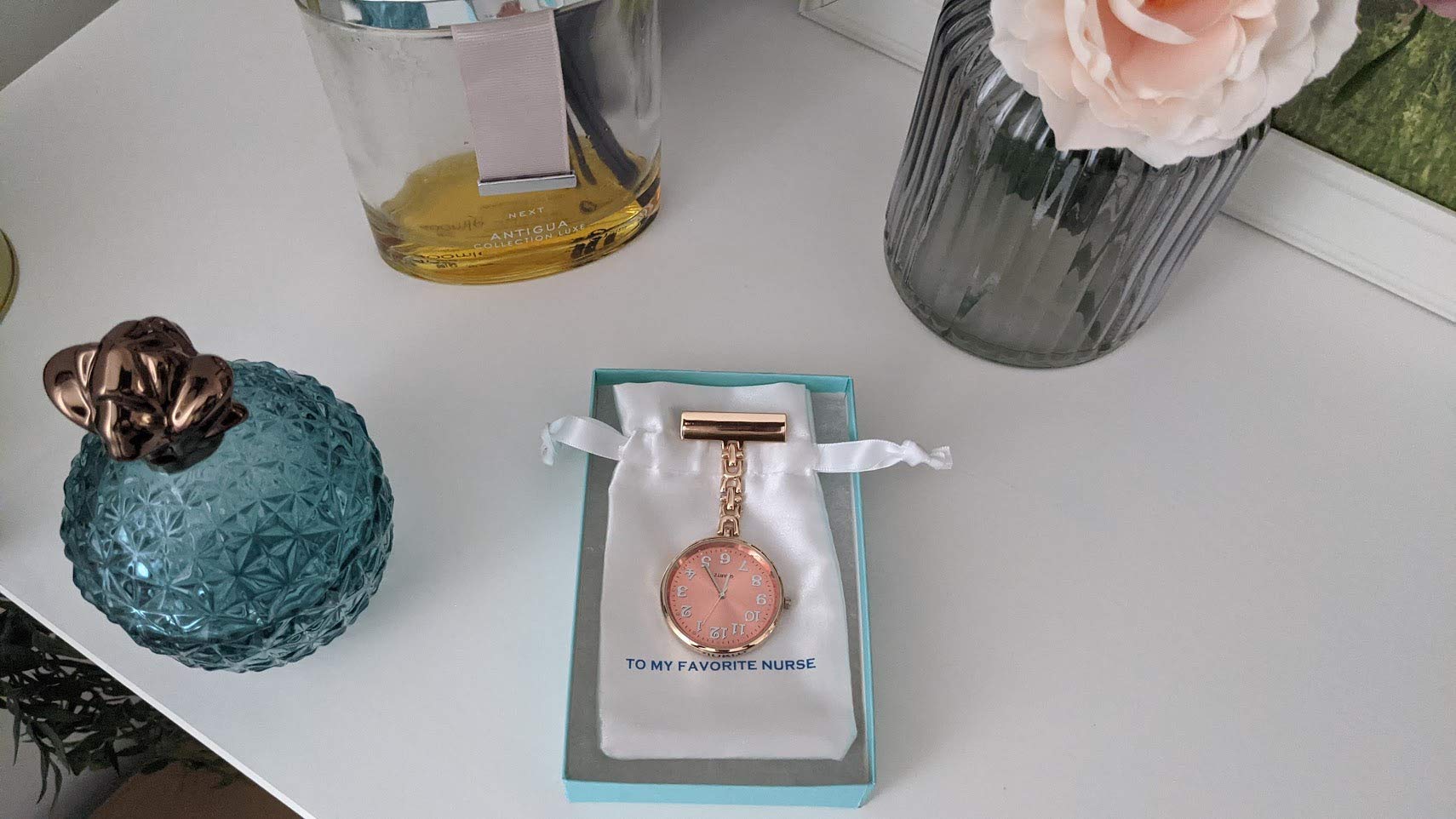 WINKLES Rose Gold Nurse Fob Watch Gift Set - 2 Pack Unisex Medical Clip-On Quartz Watches for Nurses & Healthcare Professionals | Perfect for Clinical Shifts, Hospital Work & Nursing School