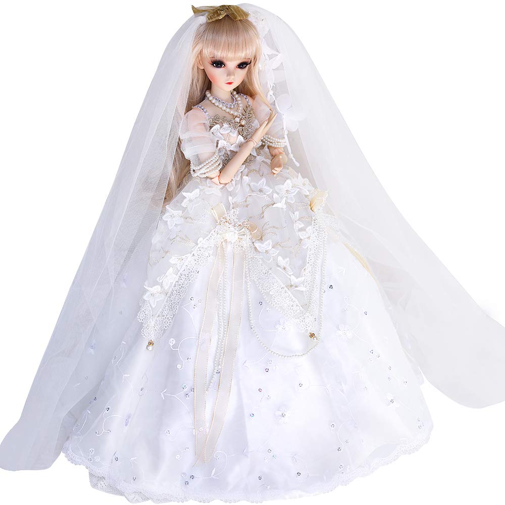 UCanaan 1/3 SD BJD Doll - 24 Inch 18 Ball Jointed Anime Doll with Outfit, Shoes, Wig & Makeup Kit | DIY Collectible Doll for Girls | Perfect Gift for Cosplay, Photography & Doll Enthusiasts (Doloris)