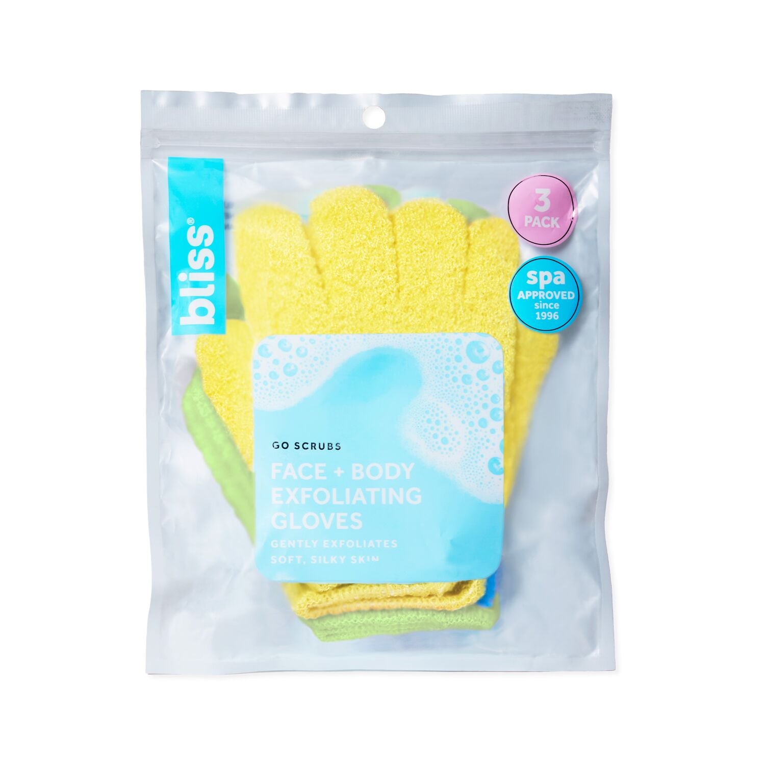 Exfoliating Gloves for Face & Body - 3 Pack Go Scrubs - Gentle Skin Exfoliation for Smooth & Glowing Skin - Perfect for Shower, Spa & Skincare Routine