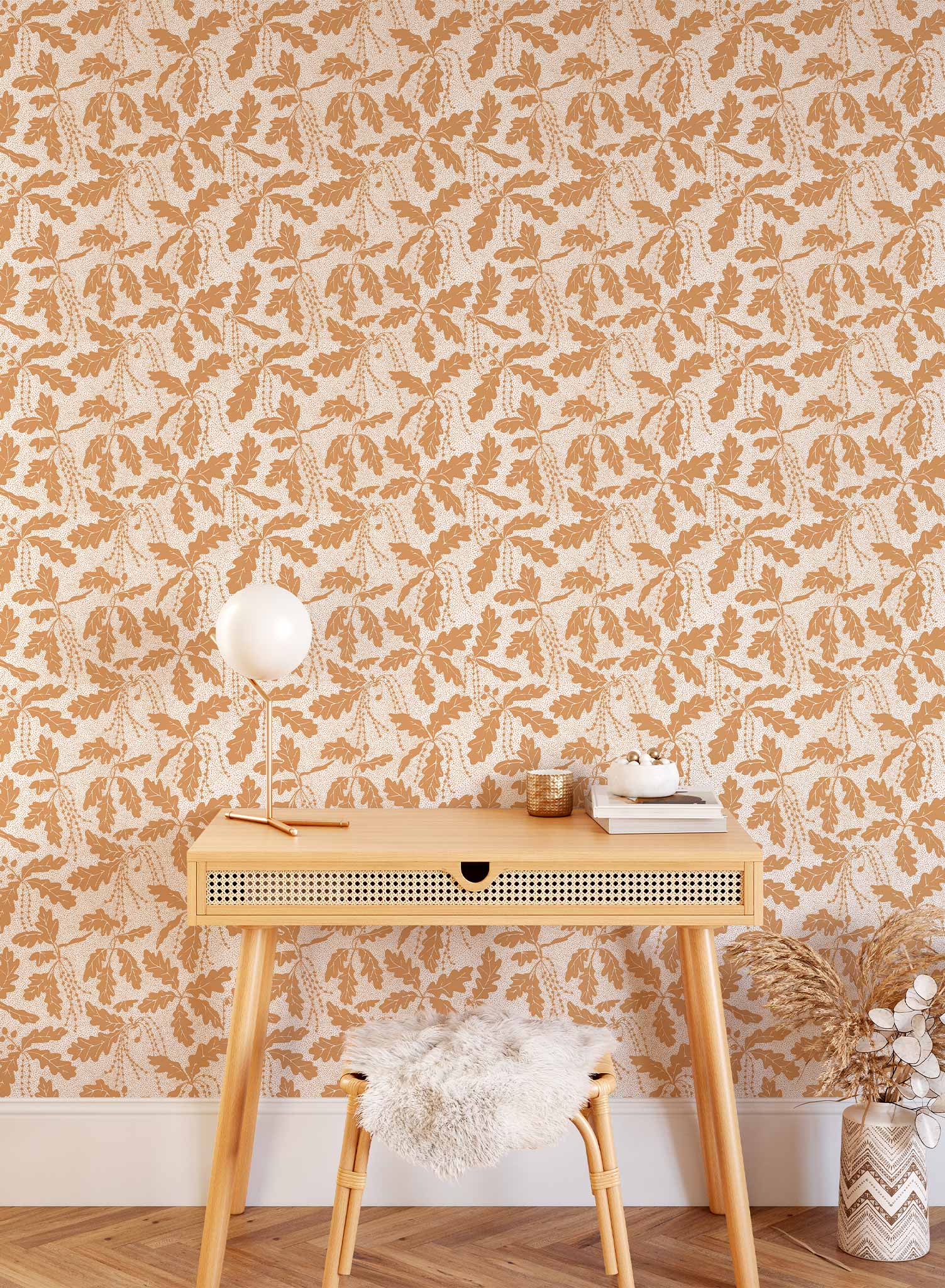 Premium Oak Catkin Wallpaper - Natural Wood Grain Peel and Stick Wallpaper for Home Decor | Perfect for Living Room, Bedroom & Office