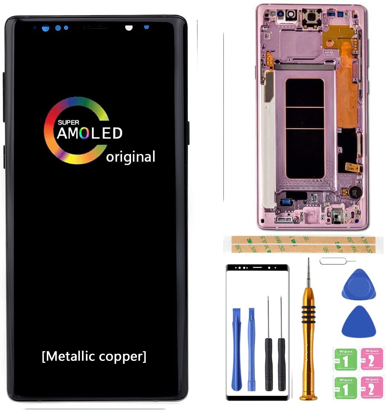Metallic Copper AMOLED LCD Digitizer Touch Screen Replacement for Samsung Galaxy Note9 N960 N960U N960W SM-N960F SM-N960/DS SM-N960F/DS - High-Quality Display Assembly by BITANR | Perfect for Screen Repair, DIY Replacement & Device Restoration