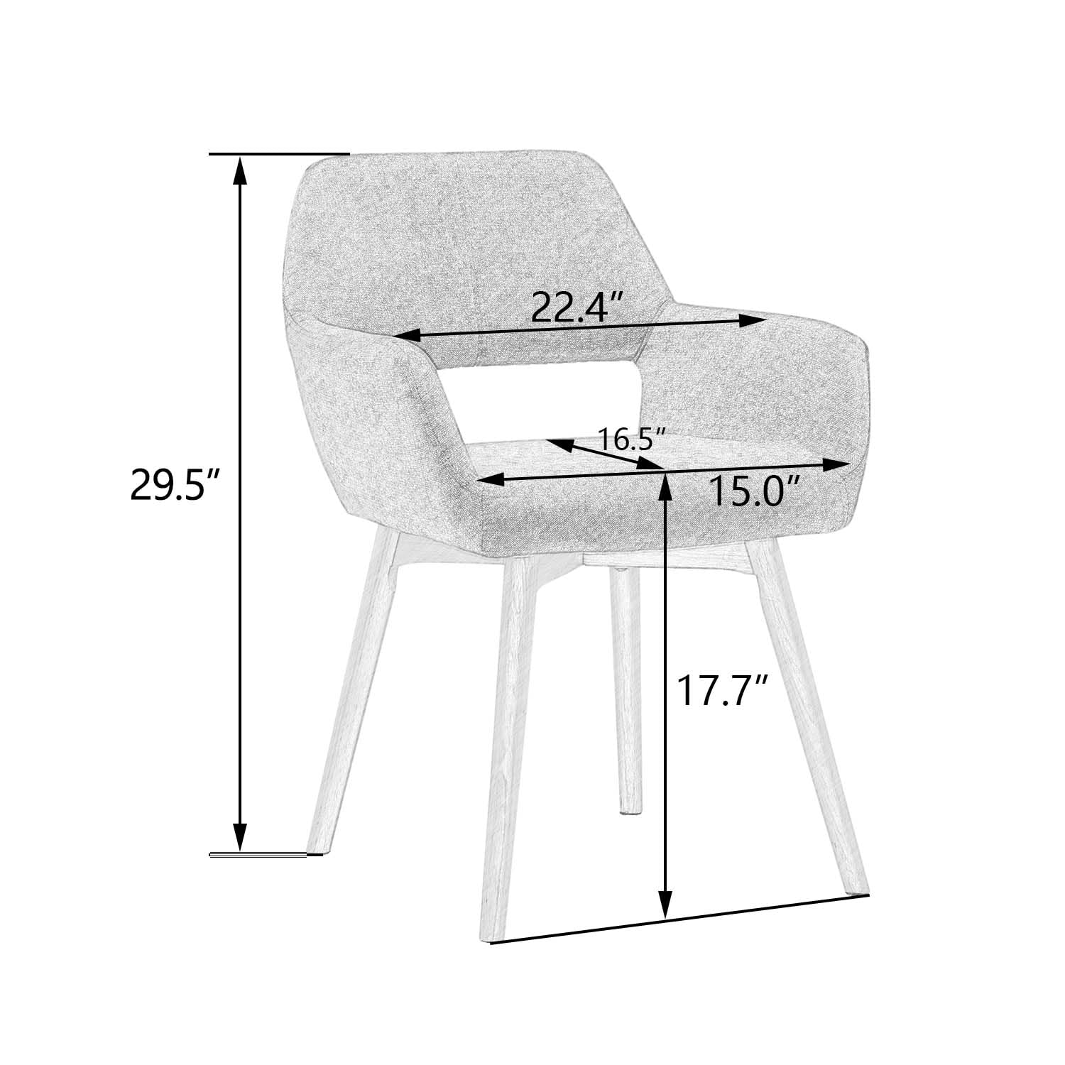 Mid Century Modern Dining Chairs Set of 6, 4 & 2 - Upholstered Accent Chairs for Kitchen, Dining Room, Living Room, Bedroom, Home Office & Waiting Room - Comfortable Arm Desk Chair Without Wheels (Beige, 6 Pack) - Perfect for Entertaining Guests, Family Dinners & Home Decor