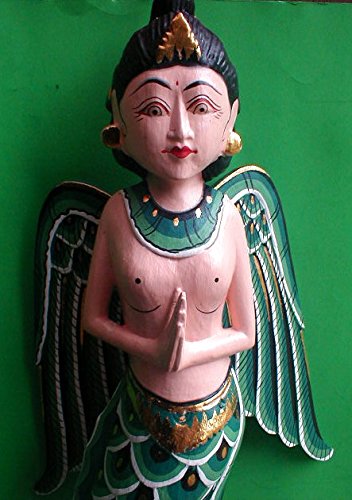 Flying Sita Mermaid Dewi Statue - Large Size, Vibrant Green, Red or Blue - Perfect for Home Decor, Garden Ornament, and Gift Giving