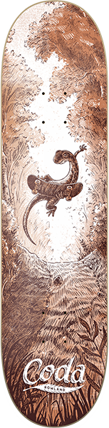 Coda Rowland Lizard Skateboard Deck 9.0 - Professional Skateboard Deck for Street & Park Skating - Durable Maple Wood Construction - Perfect for Tricks & Commuting