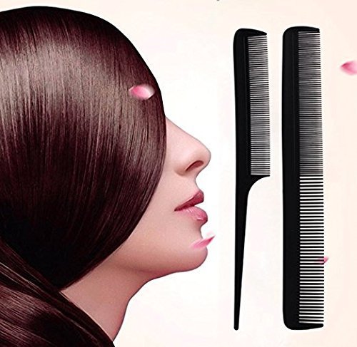 Professional 9Pcs Hair Cutting & Styling Comb Kit for Men & Women - Black | Barber Salon Tools for Hairdressing, Styling & Grooming at Home or Salon