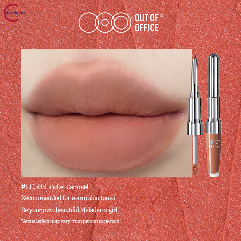 OUT OF OFFICE Double Ended Soft Matte Lip Mud - Long Lasting Hydrating Lipstick for Women, Perfect for Everyday Wear & Night Out Makeup