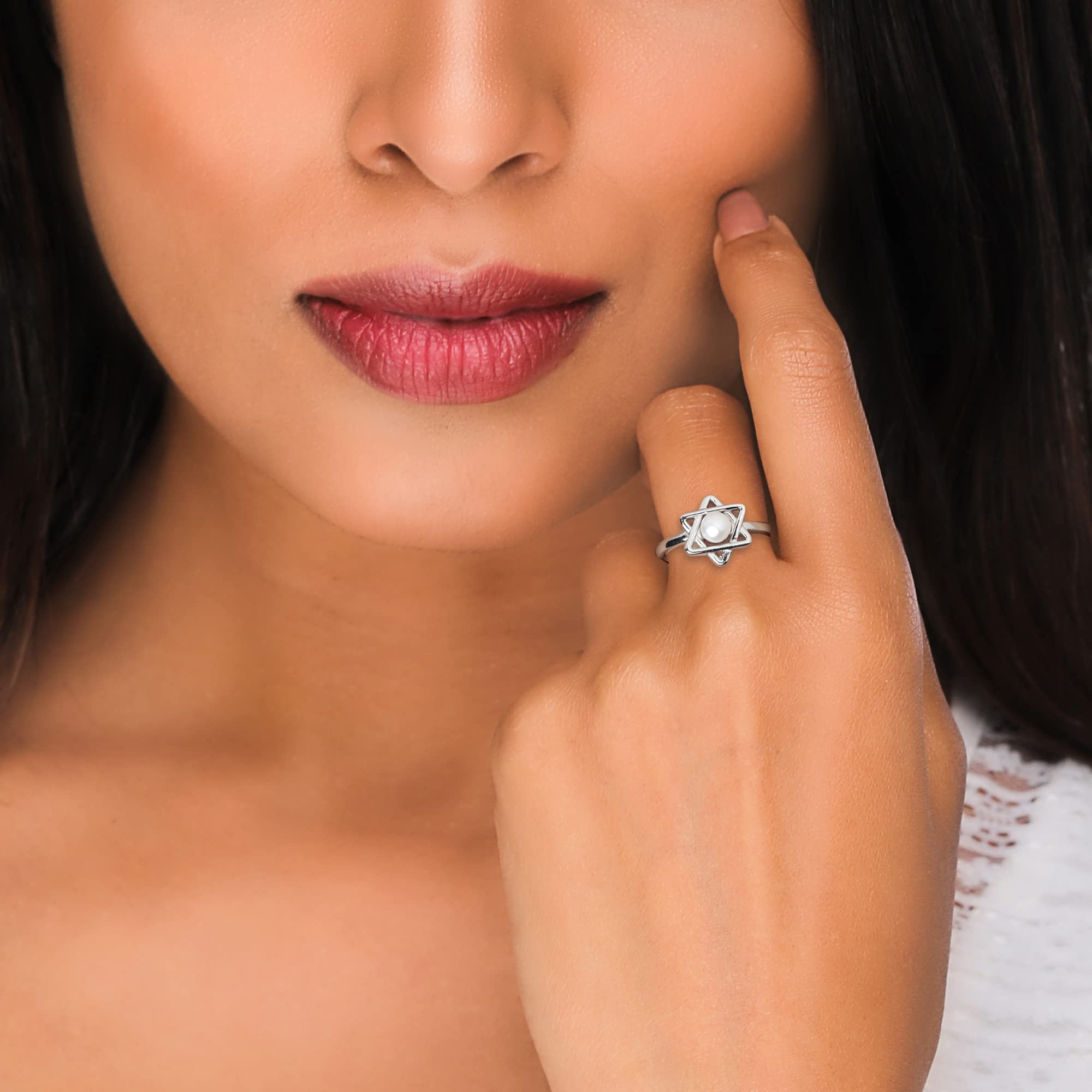 GIVA 925 Sterling Silver Hypoallergenic Freshwater Cultured Pearl Ring for Women - Elegant Starry Design, Perfect Anniversary & Birthday Gift for Her | Ideal for Weddings, Parties & Special Occasions