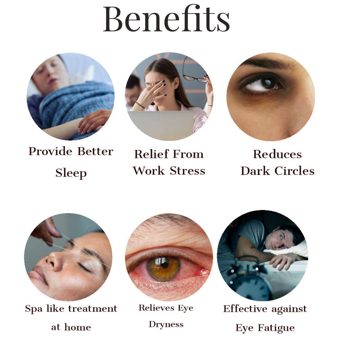 KREYA ENTERPRISE Reusable Hot & Cold Gel Eye Mask with Flexible Beads - Soothing Compress Therapy for Headaches, Migraines, Puffy Eyes & Stress Relief - Perfect for Home, Office & Travel Use