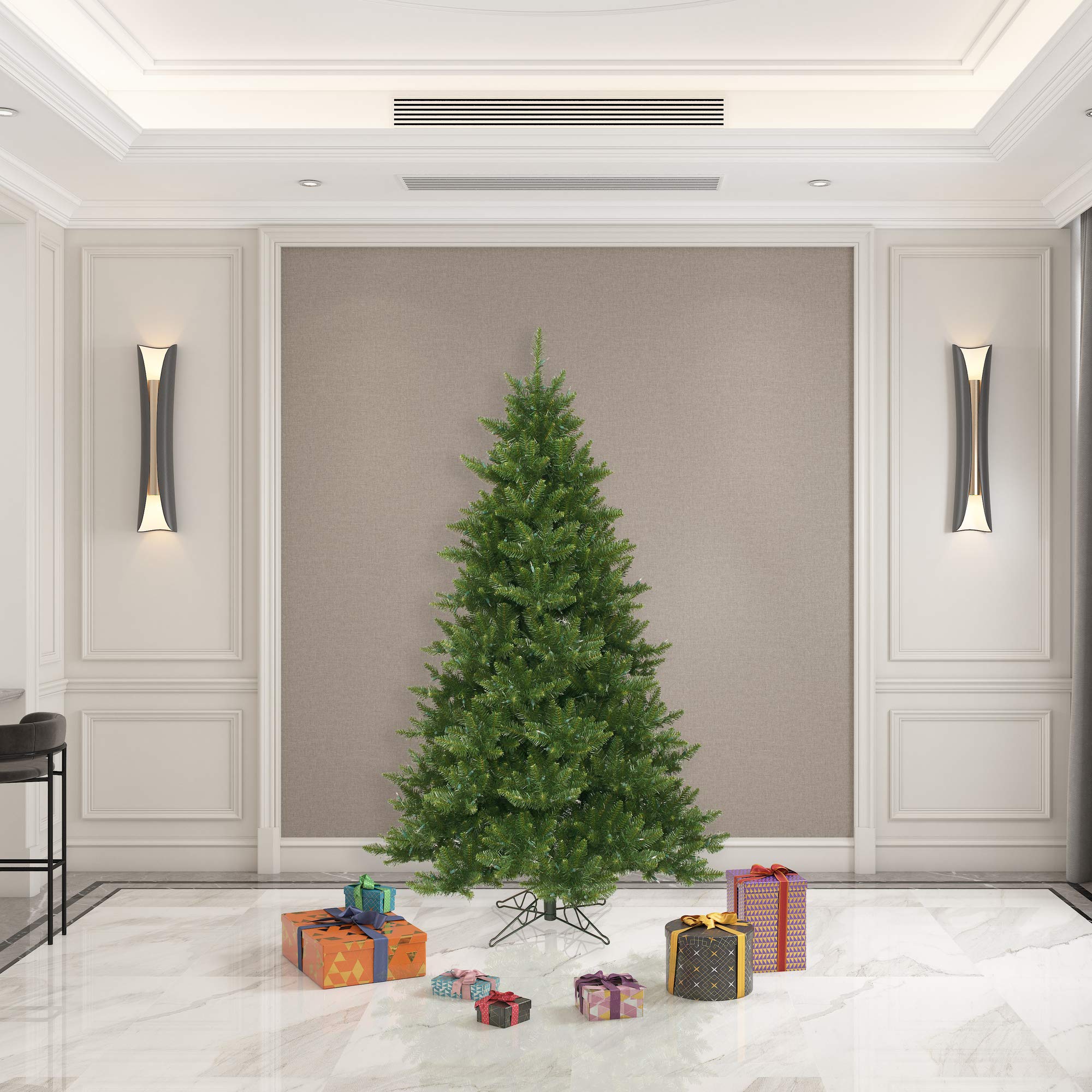 Vickerman 6.5 Foot Camdon Fir Artificial Christmas Tree - Unlit Faux Christmas Tree for Holiday Home Decor | Perfect for Living Room, Office & Seasonal Indoor Decoration