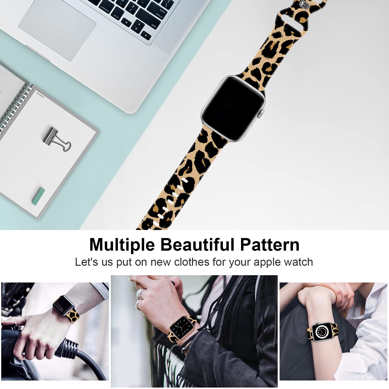 Soft Silicone Apple Watch Bands for 38mm/40mm/42mm/44mm - Sport Replacement Strap Compatible with iWatch Series 6/5/4/3/2/1/SE - Breathable & Durable for Men & Women - Perfect for Running, Gym & Everyday Wear