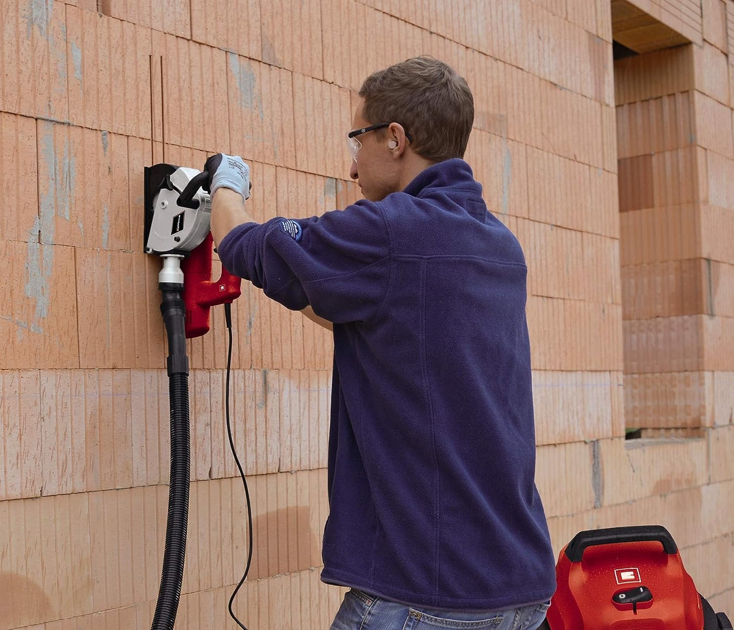 Einhell TH-MA 1300 Electric Wall Chaser (1320W, Spindle Lock, Soft Start) with 2 Diamond Cutting Discs - Perfect for Concrete Grooving, Wall Channeling & Electrical Wiring Installation