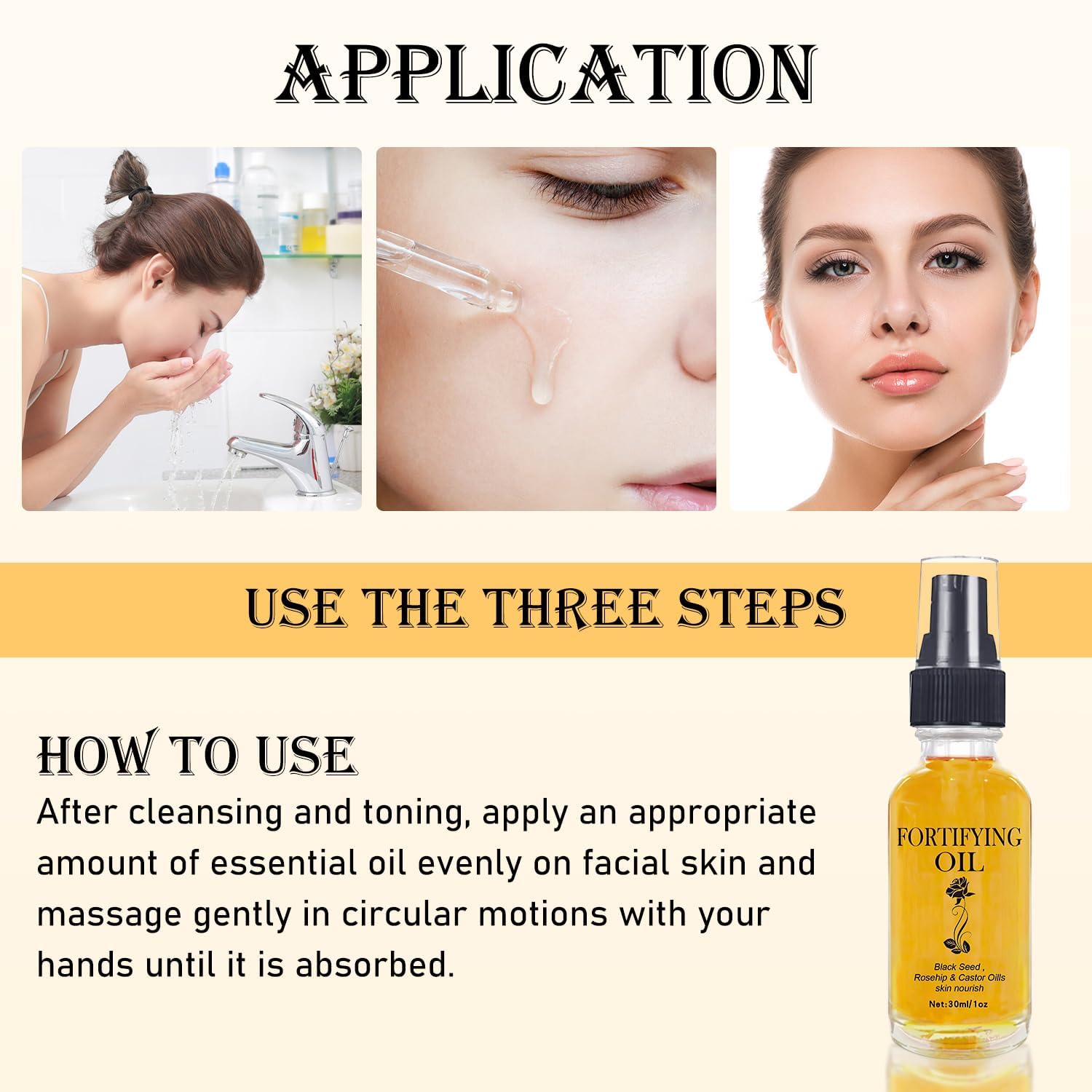 Lalena Rosehip Oil & Black Seed Oil Face Serum - Anti-Aging Collagen Boost with Castor Oil | Moisturizing & Nourishing Skin Care for Dry & Mature Skin | 3-Piece Set for Night Routine & Daily Hydration