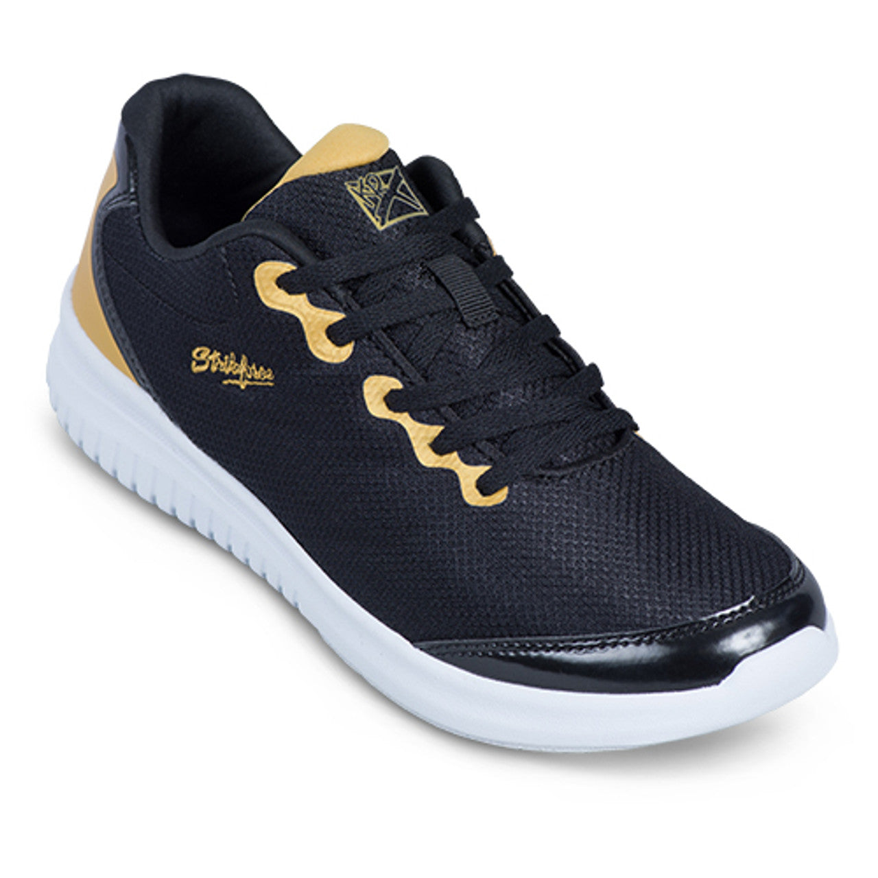 KR Strikeforce Women's Glitz Bowling Shoes - Black & Gold | Lightweight & Comfortable for League Play & Tournament Bowling
