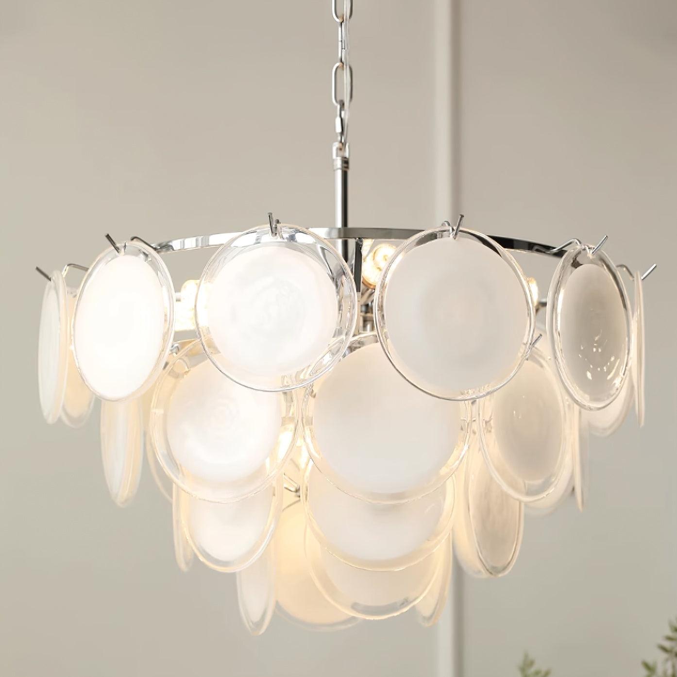 Bettina Murano Glass Chandelier - Elegant Handcrafted Italian Lighting Fixture for Dining Room, Living Room & Bedroom Decor