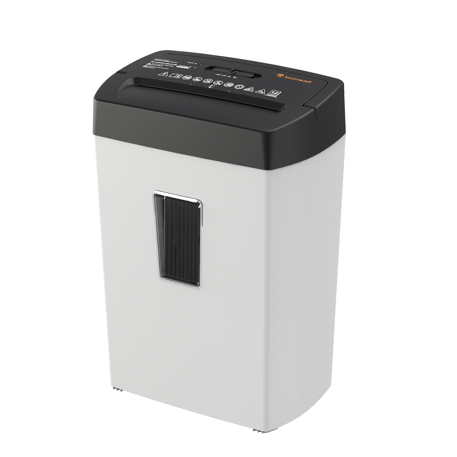 Bonsaii 12-Sheet Crosscut Paper Shredder with 5.5 Gallon Bin - P-4 Security Level Heavy Duty Shredder for Home & Office - Destroys Paper, Credit Cards, Staples & Mail - White & Black with Viewing Window | Perfect for Document Security, Identity Protection & Office Organization