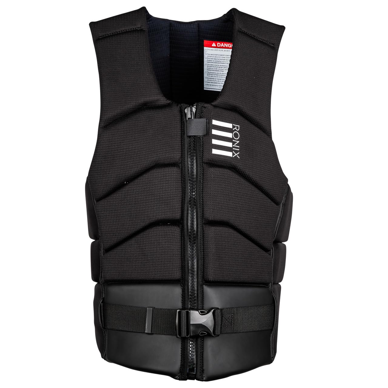 Ronix Kinetik Armor Foam NCGA Impact Vest for Wakeboarding & Water Sports - Black/White - XS - Safety Gear for Men & Women - Perfect for Boating, Jet Skiing & Aquatic Adventures