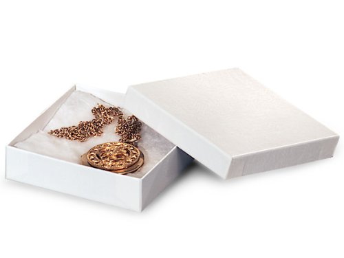 4x4x1 Inch White Swirl Jewelry Box with Non-Tarnish Cotton Lining - 100 Pack Bulk for Jewelry Storage, Gift Packaging & Retail Display
