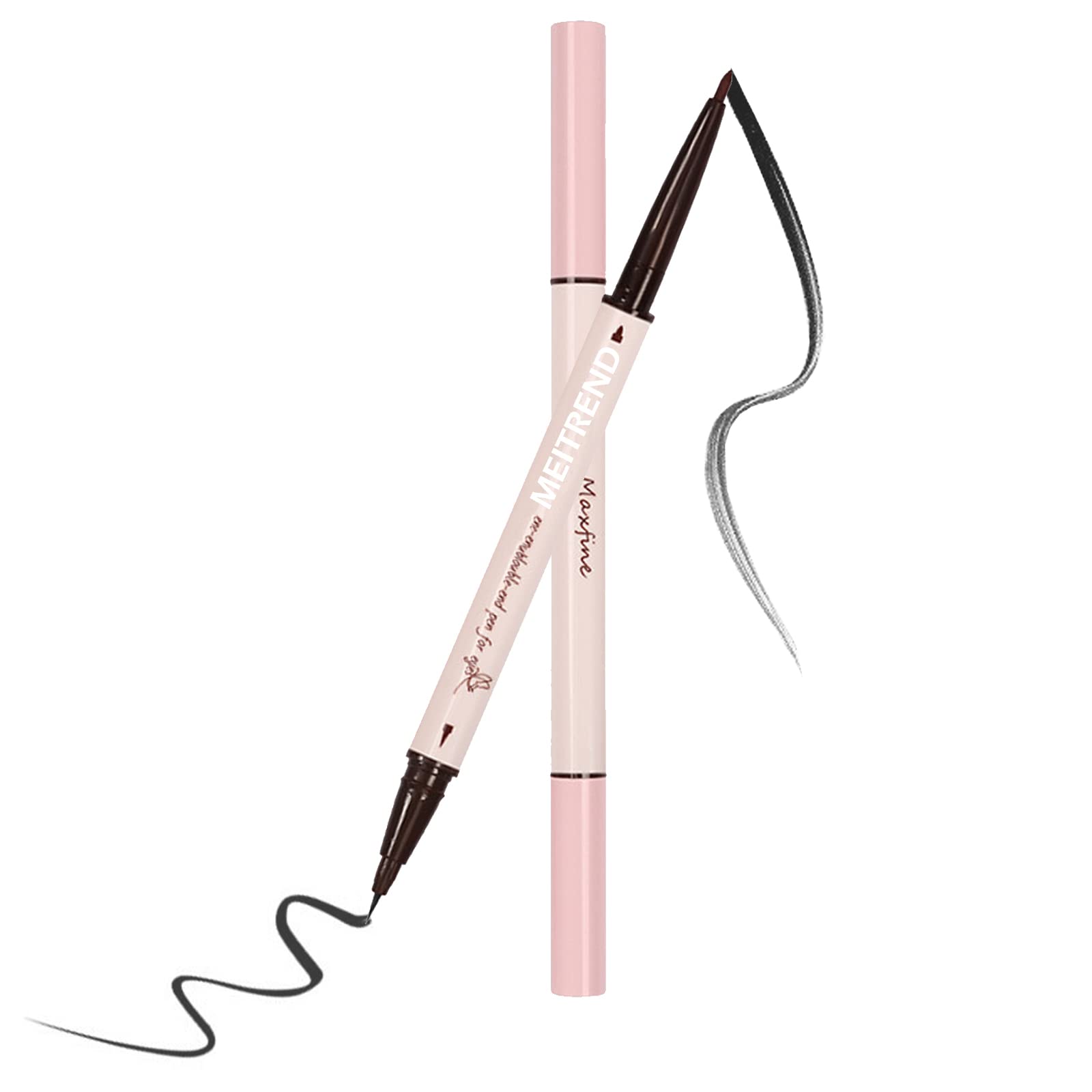 Winged Eyeliner Stamp Kit - Waterproof & Smudgeproof Cat Eye Stamp with Liquid Eyeliner Pen - Perfect for Beginners & Professional Makeup - Ideal for Parties, Weddings & Daily Use (Dark Grey)