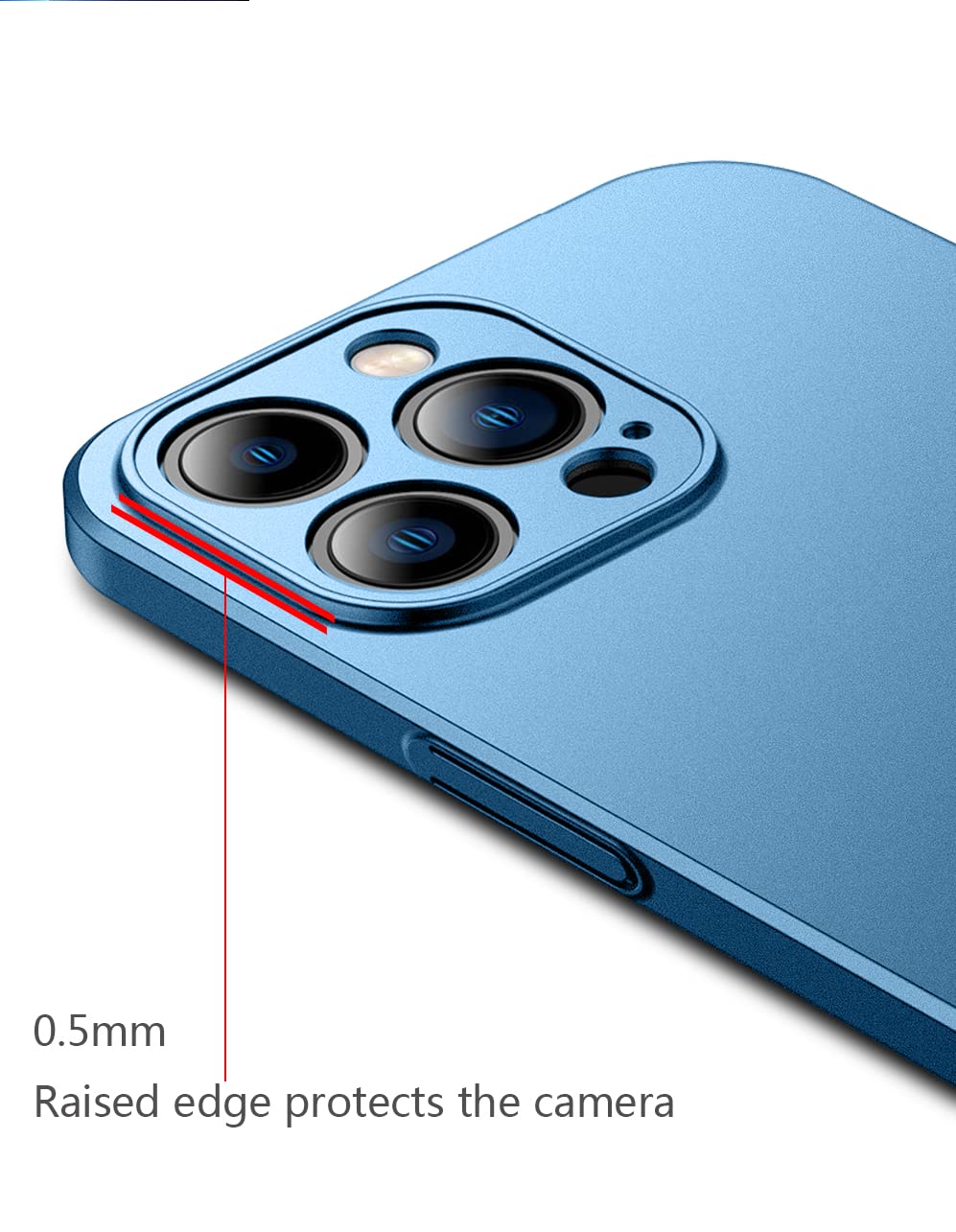 Bastmei Ultra Slim Lightweight Hard PC Case for iPhone 13 Pro Max 6.7 Inch (2021) - Camera Protection Cover | Gravel Blue | Perfect for Everyday Use & Travel Protection
