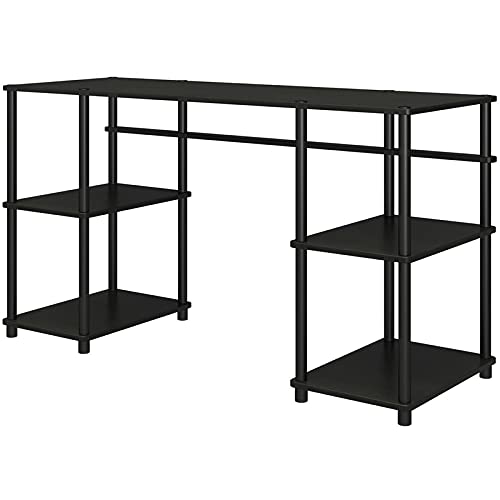 Ameriwood Home Condor Tool-Free Double Pedestal Computer Desk - Black Oak Finish, Sturdy Workstation for Home Office, Gaming & Study
