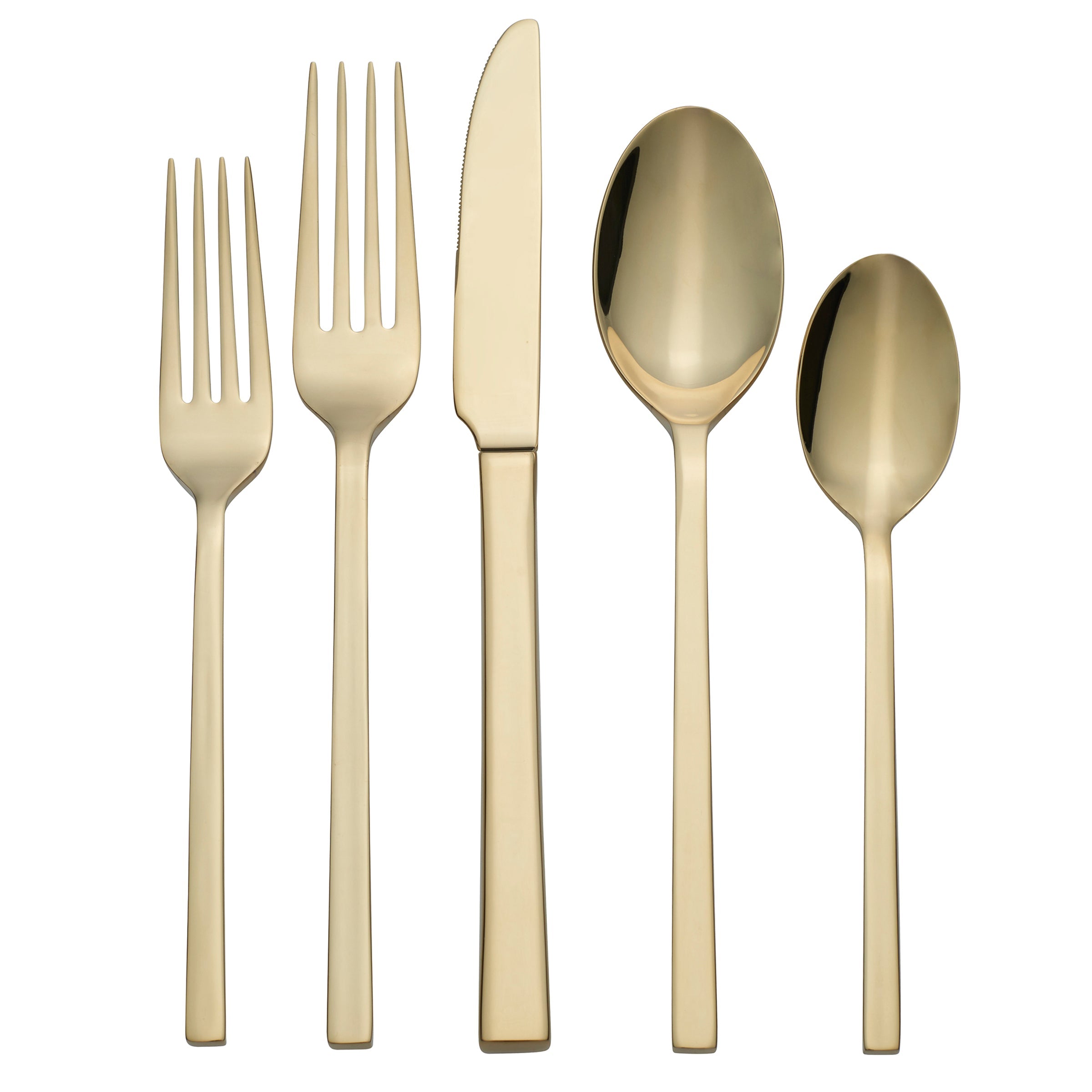 Allay Champagne 20-Piece Stainless Steel Flatware Set - Elegant Dinnerware for Formal Dining, Wedding Gifts & Special Occasions