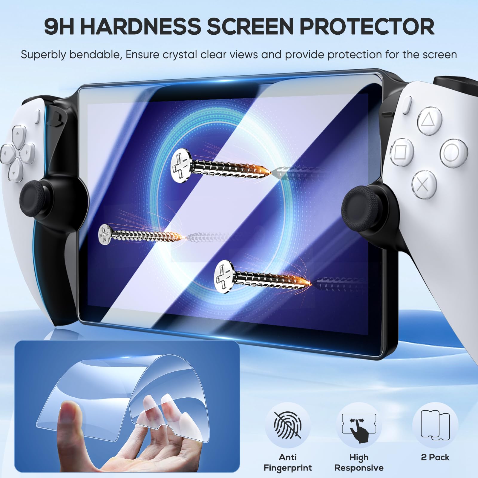 KINWIN 8-in-1 Accessories Bundle for PS5 Portal - EVA Carrying Case, Silicone Cover, 2 Screen Protectors & 4 Thumb Grips | Perfect for Travel Protection & Enhanced Gaming Experience on PlayStation Portal