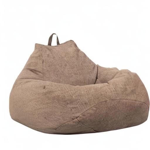 Large XL Brown Bean Bag Chair Cover (No Filler Included) - High Back Lounger Storage Sack for Adults & Kids - Durable Fabric Replacement Cover for Indoor, Outdoor, Game Room & Dorm Use