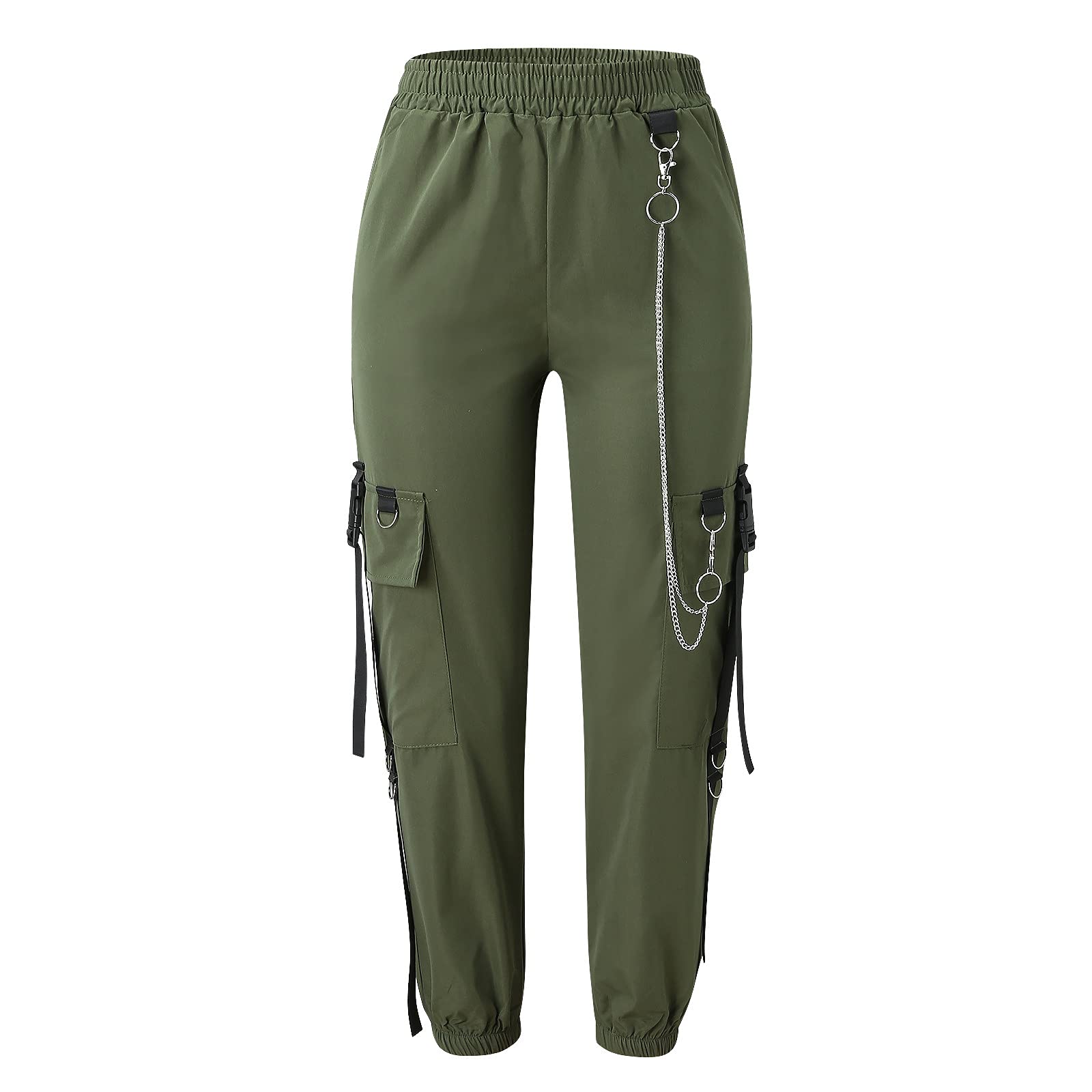 Women's Linen Cargo Pants - High Waist Loose Fit Harem Trousers for Streetwear, Work & Casual Wear | Breathable Summer Pants for Outdoor Activities & Travel