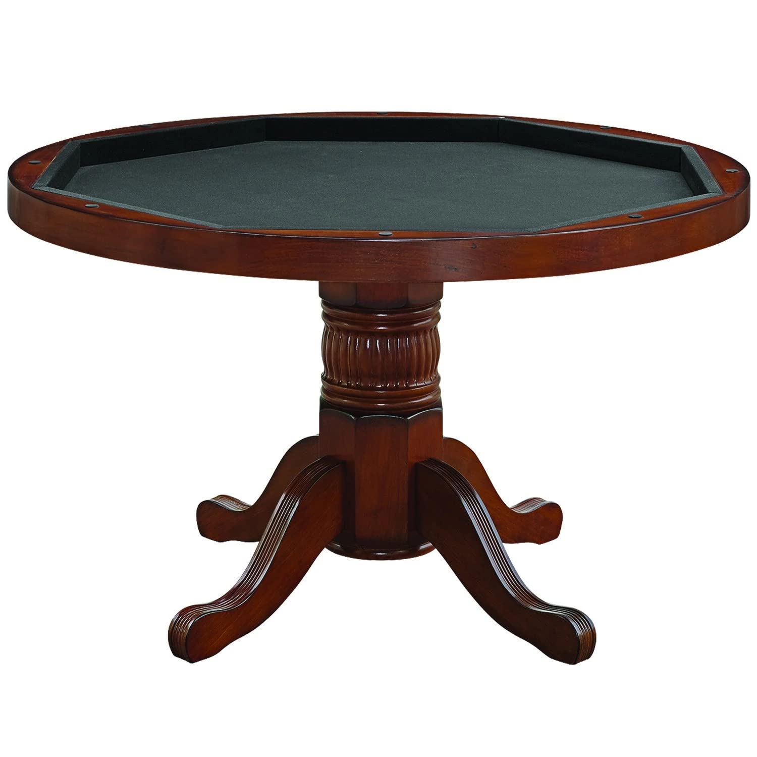 Premium RAM Game Room Poker Table with Cup Holders - 48 Inch Chestnut Finish - Perfect for Poker Nights, Game Rooms, and Family Gatherings