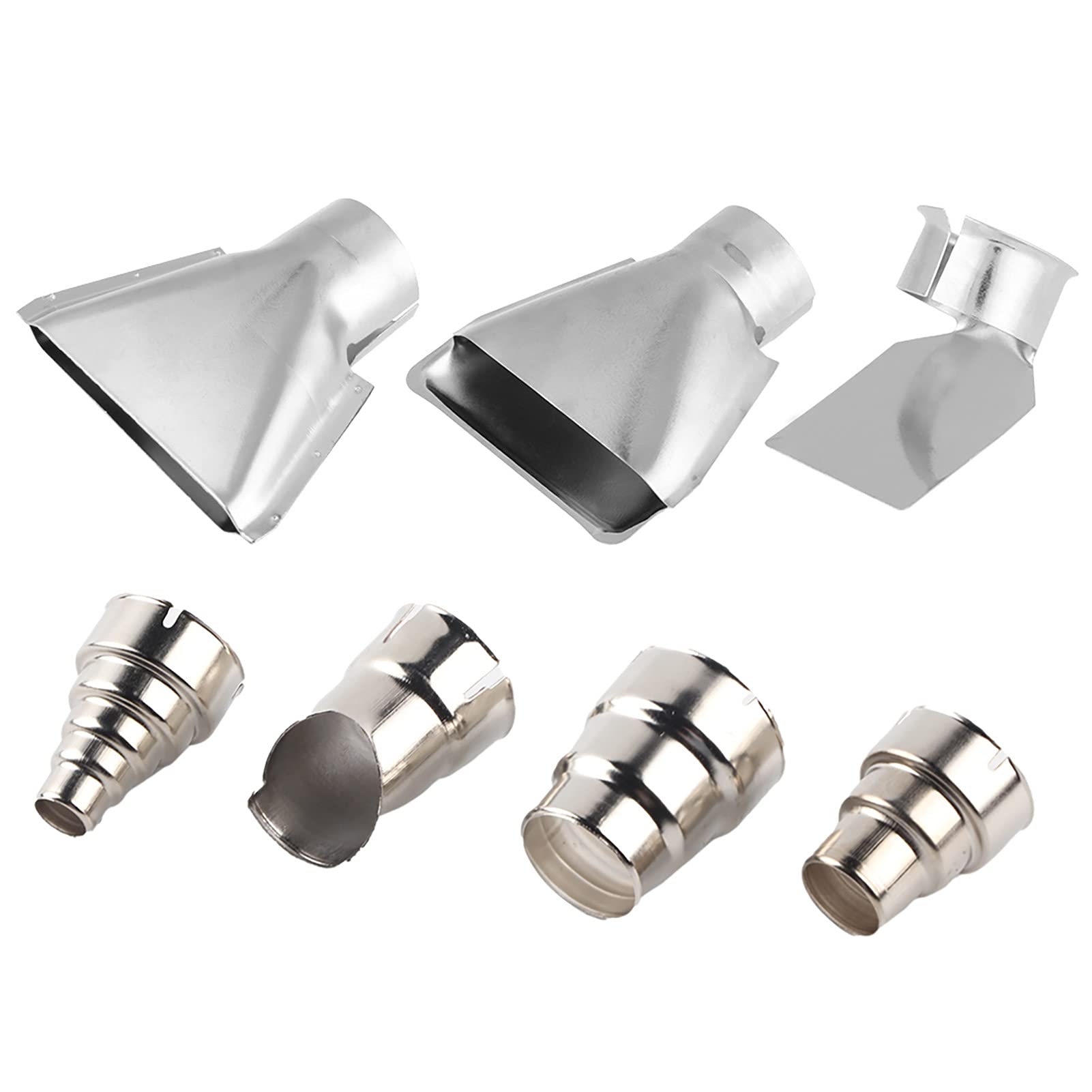 7-Piece 35-40mm Stainless Steel Heat Gun Nozzle Kit - Universal Heat Resistant Nozzles for Hot Air Soldering Station, Welding, Shrink Wrapping & DIY Repairs