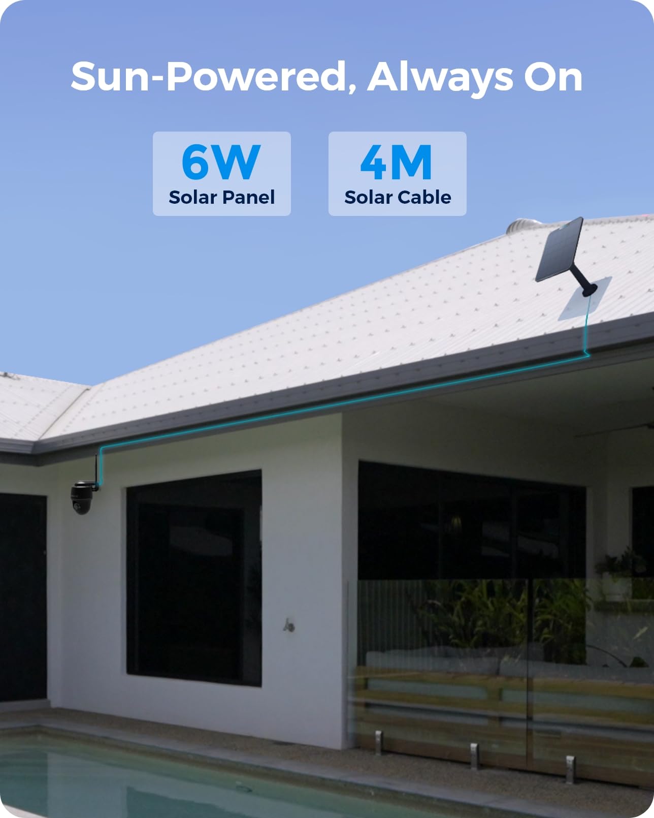 REOLINK 4K Wireless Outdoor Security Camera with Solar Panel - 360° Pan Tilt, 8MP Color Night Vision, 2.4/5GHz Dual-Band WiFi, No Monthly Fees - Compatible with Home Hub - Ideal for Home Security, Yard Monitoring & Business Surveillance (Argus PT 4K+ 6W, Black)