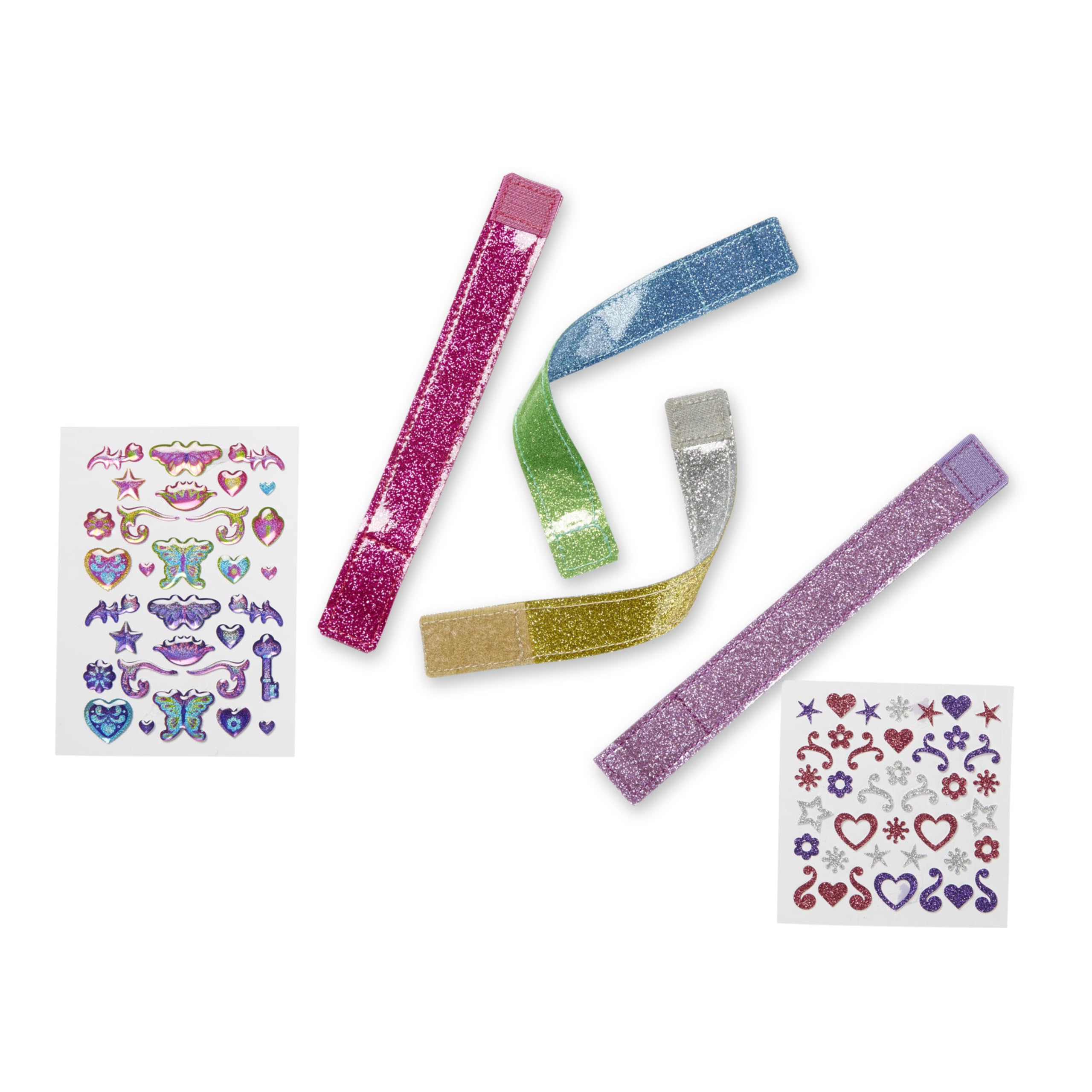 Melissa & Doug Design Your Own Bracelets Kit - 100+ Sparkle Gem Glitter Stickers for Girls DIY Jewelry Making, Perfect for Birthday Gifts & Creative Play