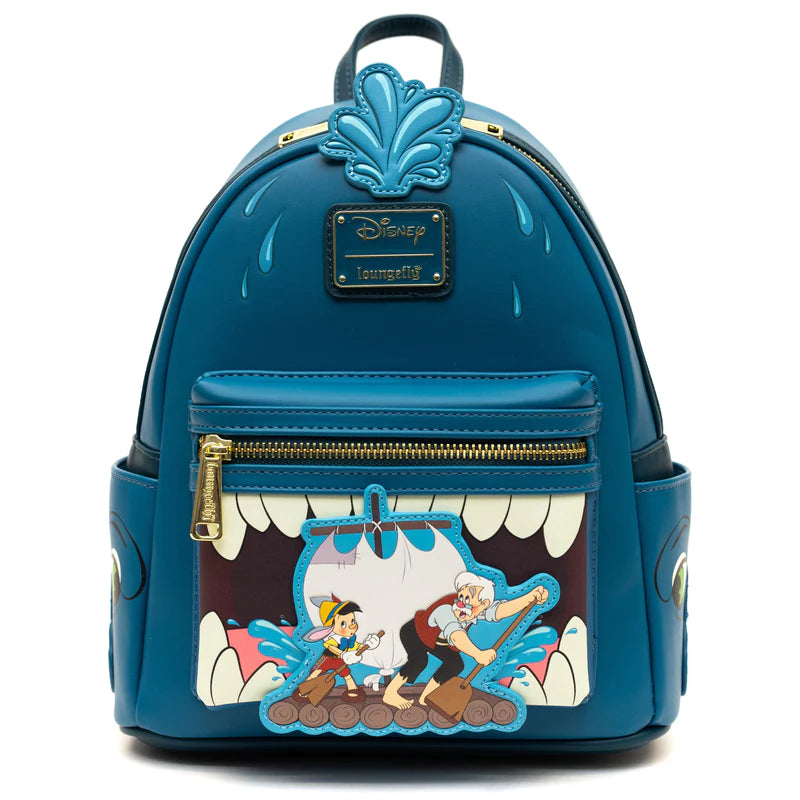 Disney Pinocchio Monstro Mini Backpack for Kids - Cute Whale Design School Bag for Boys & Girls - Perfect for School, Travel, and Disney Theme Park Visits