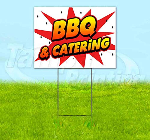 WBG BBQ & Catering 18x24 Inch Metal Yard Sign with Stake - Bulk Discounts & Multi-Pack Options - Perfect for Outdoor Advertising, Events, and Business Promotion in USA
