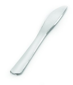 Disposable Silver Plastic Knives - 24 Pack Eco-Friendly Cutlery for Parties, Picnics & Catering Events