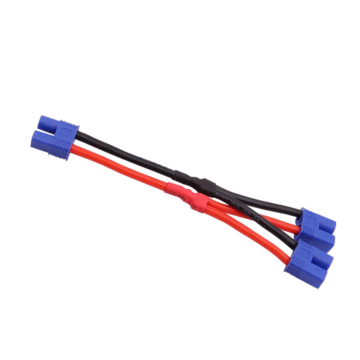 Parallel Y-Harness Adapter EC3 Connector - 12AWG 10cm Silicone Wire - 1 Male to 2 Female Connectors for RC Car, Truck, Boat Lipo Battery Connection - Perfect for Power Distribution in RC Models and DIY Electronics Projects