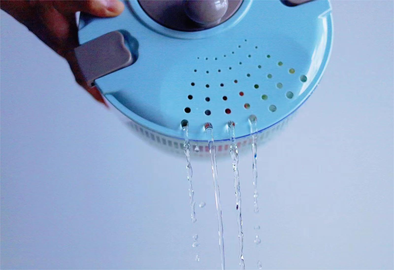 Premium Salad Spinner 4.2QT - Efficient Wash, Spin & Dry Greens, Fruits & Vegetables - BPA-Free Kitchen Tool (Coffee Blue) - Perfect for Meal Prep, Healthy Eating & Fresh Salads